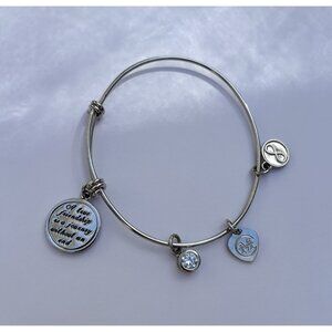 Charmire Jewelry Inspirational Collection‎ Silvertone Charm Bracelet Rhinestone
